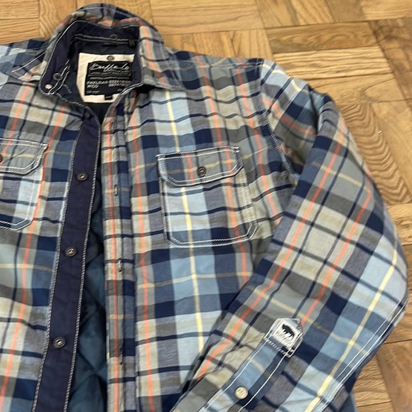 Buffalo mens quilted shirt jacket plaid blue size medium - Picture 3 of 7
